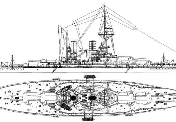 Корабль SMS Bayern [Battleship] (1915) - чертежи, габариты, рисунки